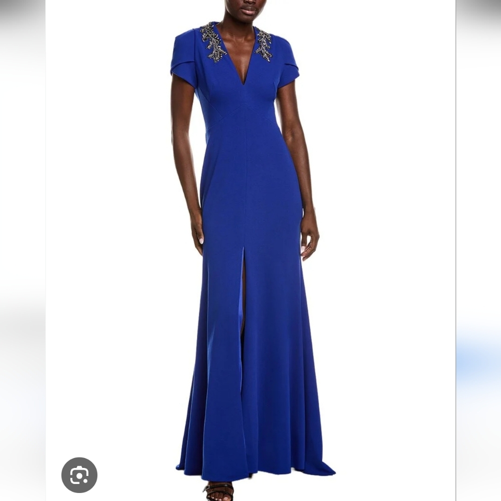 Rene Ruiz Womens Crepe Size 16 Royal Blue Gown